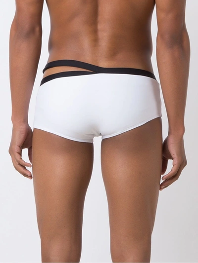 Shop Amir Slama Cut Out Detail Trunks In White