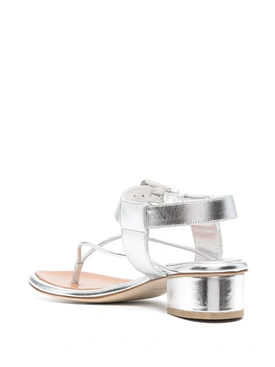 Shop Laurence Dacade Bosphore Block Heel Sandals In Silver
