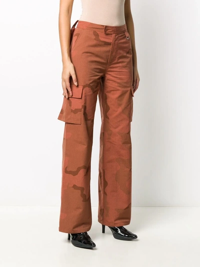 Shop Marine Serre Camouflage-print Trousers In Orange
