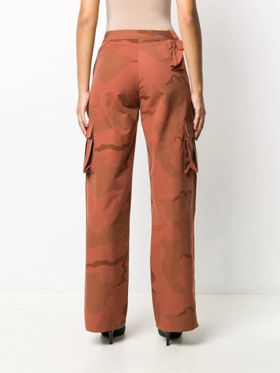 Shop Marine Serre Camouflage-print Trousers In Orange