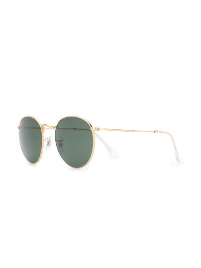 Ray Ban Two-tone Round-frame Sunglasses In Gold