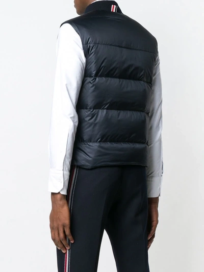 Thom Browne Stripe Down Puffer Vest In Blue