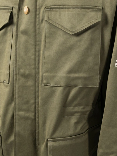 Mastermind Japan Hooded Concealed Windbreaker In Green