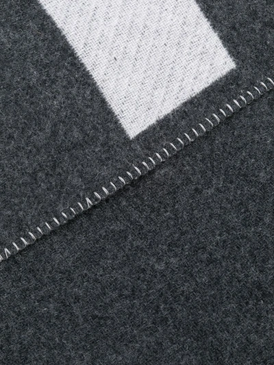Shop Isabel Marant Oversized Logo Scarf In Grey