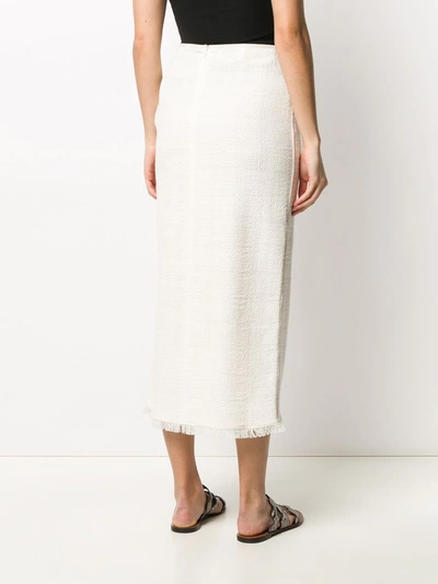 Shop Nanushka Side Slit Skirt In White