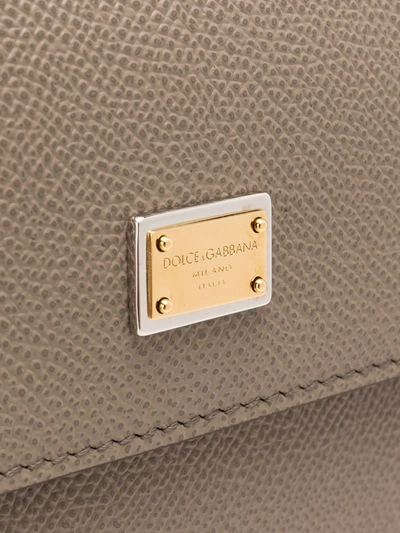 Shop Dolce & Gabbana Small Sicily Shoulder Bag In Grey