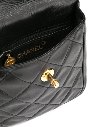 Pre-owned Chanel 1995 Flap Belt Bag In Black