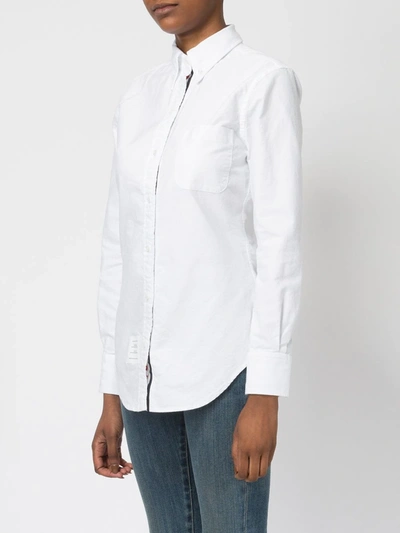 Shop Thom Browne Button-down Cotton Shirt In White