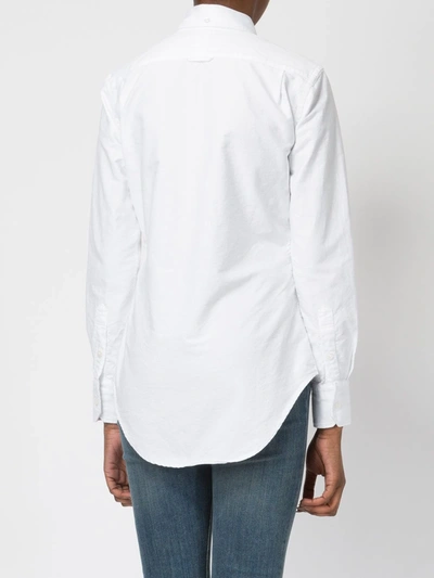 Shop Thom Browne Button-down Cotton Shirt In White