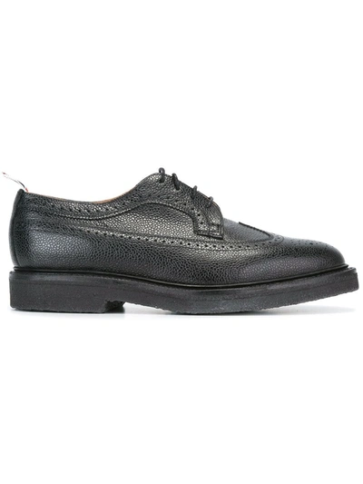 Shop Thom Browne Longwing Leather Brogues In Black