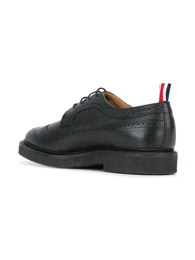 Shop Thom Browne Longwing Leather Brogues In Black