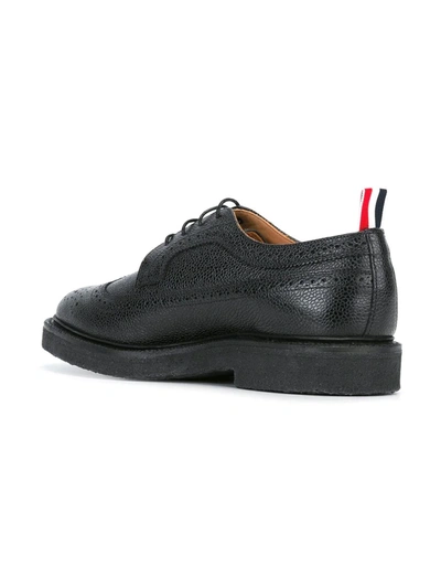 Thom Browne Pebbled Longwing Brogues In Black