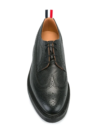 Thom Browne Pebbled Longwing Brogues In Black