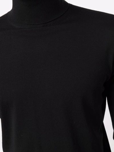 Shop Dell'oglio Roll-neck Merino Jumper In Black