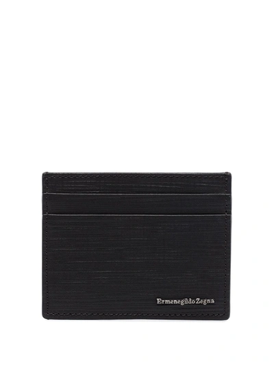 Shop Ermenegildo Zegna Logo Embossed Cardholder In Black