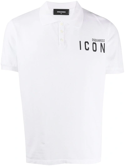 Shop Dsquared2 Icon Polo Shirt In White