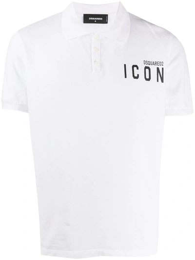 Dsquared2 Icon Polo Shirt In White