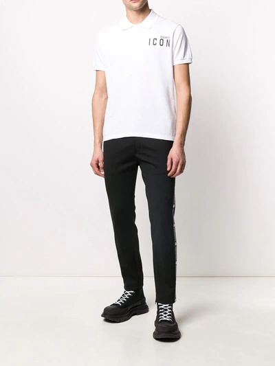 Shop Dsquared2 Icon Polo Shirt In White