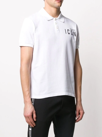 Shop Dsquared2 Icon Polo Shirt In White