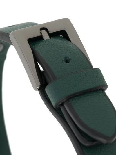 Shop Valentino Rockstud Leather Bracelet In Green