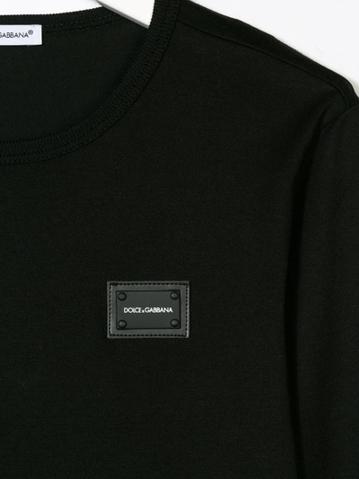 Shop Dolce & Gabbana Logo-appliqué Long-sleeve T-shirt In Black