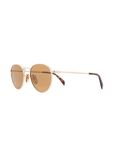 Shop David Beckham Eyewear 1005/s Round Frame Sunglasses In Gold