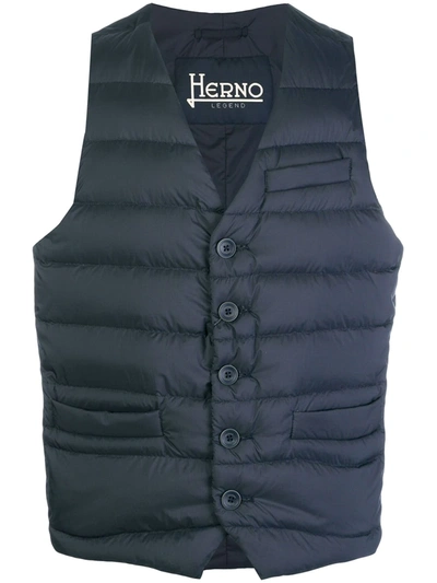 Shop Herno Padded Waistcoat In Blue