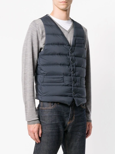Shop Herno Padded Waistcoat In Blue