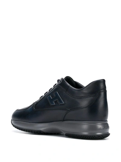 Hogan Interactive Biro Blue Leather Sneakers In Blue