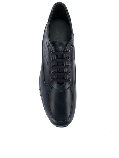 Hogan Interactive Biro Blue Leather Sneakers In Blue