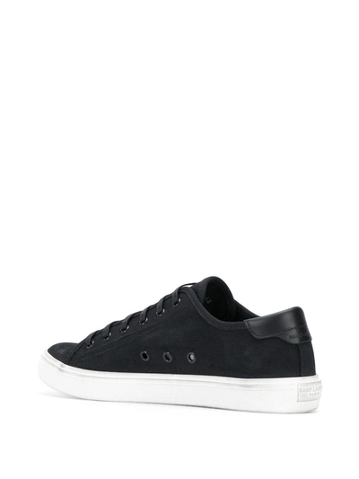 Shop Saint Laurent Malibu Lace-up Sneakers In Black