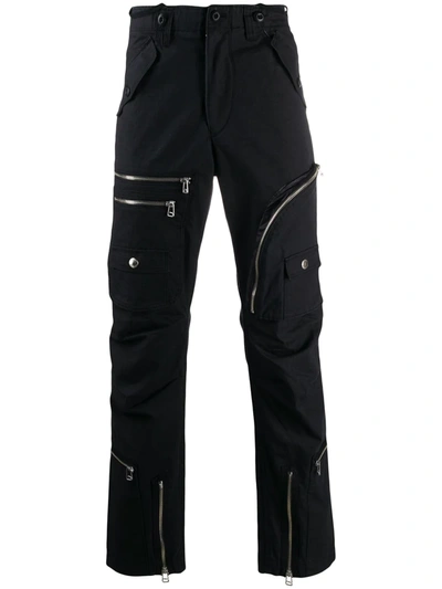 Shop Facetasm Loose Fit Biker Trousers In Black