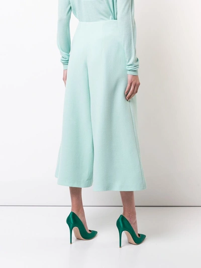 Shop Delpozo Cropped Trousers In Green