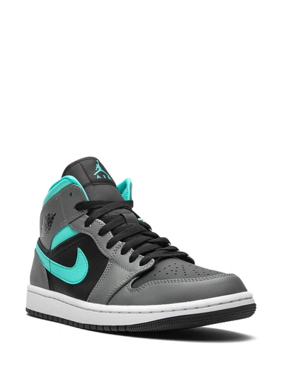 Shop Jordan Air  1 Mid "grey/aqua" Sneakers