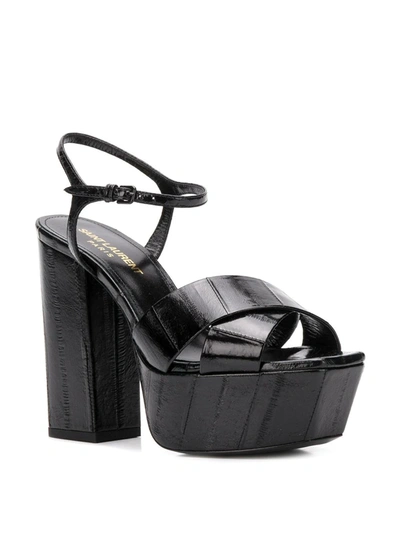 Shop Saint Laurent Farrah Crisscross Sandals In Black