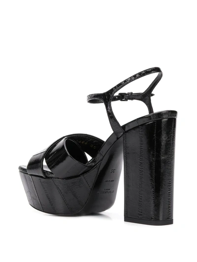 Shop Saint Laurent Farrah Crisscross Sandals In Black