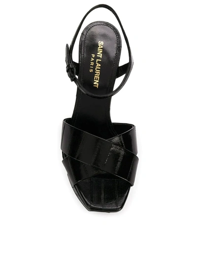 Shop Saint Laurent Farrah Crisscross Sandals In Black
