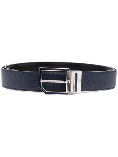 Bally Astory Reversible And Adjustable Leather Belt In Blue