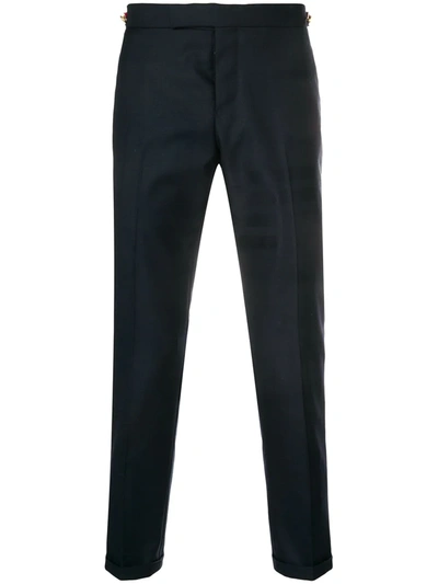 Shop Thom Browne 4-bar Skinny-fit Trousers In Blue
