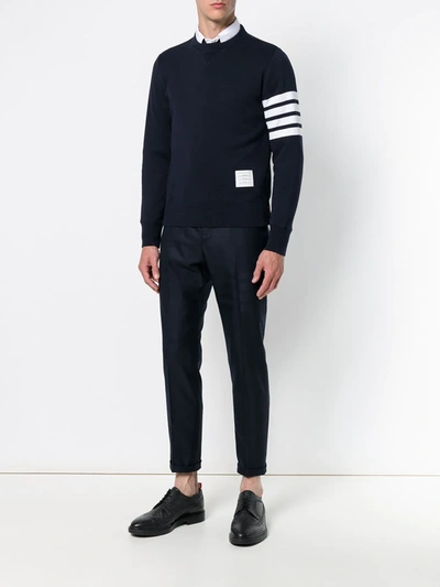 Shop Thom Browne 4-bar Skinny-fit Trousers In Blue