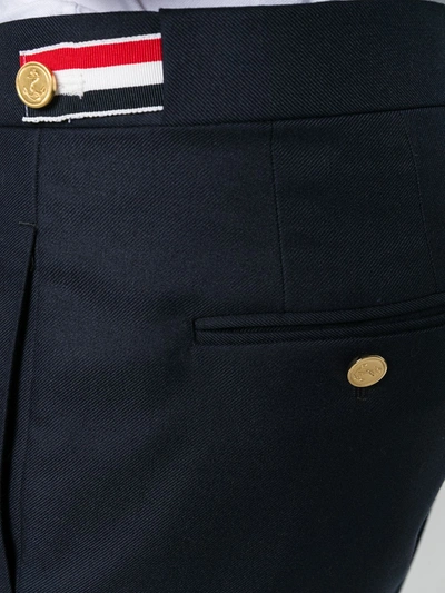 Shop Thom Browne 4-bar Skinny-fit Trousers In Blue