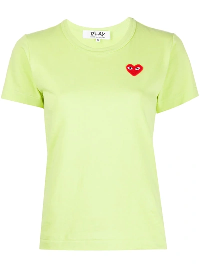 HEART EMBROIDERED ROUND NECK T-SHIRT