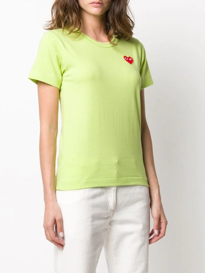 HEART EMBROIDERED ROUND NECK T-SHIRT