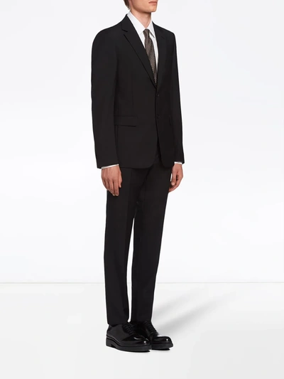 Shop Prada Single-breasted Wool-mohair Suit In Black