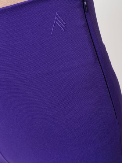 Shop Attico High-waisted Stirrup Leggings In Purple