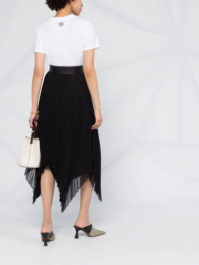 Shop Loewe Pleated Asymmetric Skirt In Black