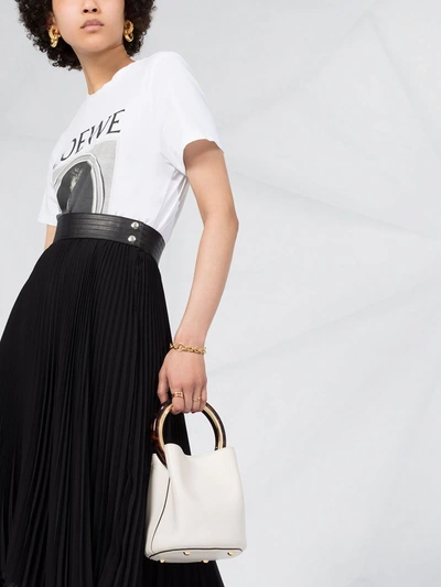 Shop Loewe Pleated Asymmetric Skirt In Black