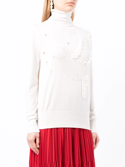 Shop Onefifteen Abstract-knit Cashmere Jumper In White
