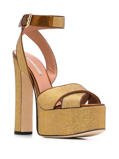 Shop Marco De Vincenzo Embellished Platform Sandals In Gold