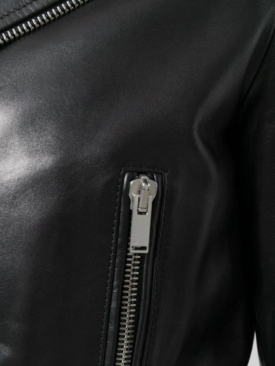 Saint Laurent Cocktail Print Biker Jacket In Black